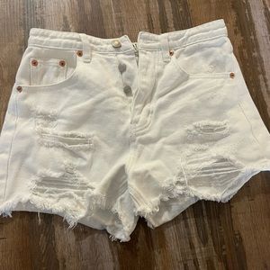 White Denim Shorts